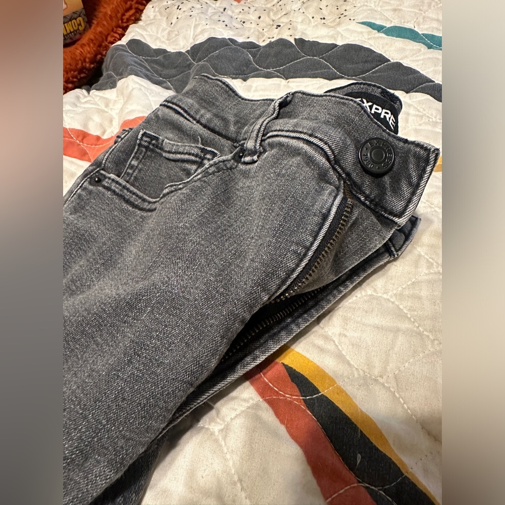 Express Grey Ankle Length Jeans